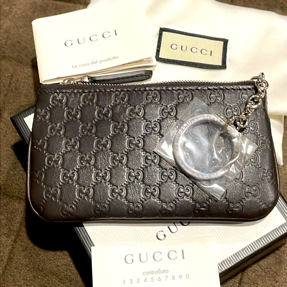 ❤️SOLD❤️BNWT Authentic Gucci Guccissima Key Chain Card Case Wallet